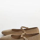 Glamorous Raffia Mary-Jane Ballet-Flats