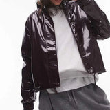 Rains Waterproof Drawcord Jacket in Burgundy Shine