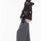 Rains Waterproof Drawcord Jacket in Burgundy Shine