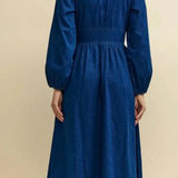 Nobody's Child Starlight Midi Dress Denim Plain