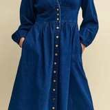 Nobody's Child Starlight Midi Dress Denim Plain