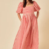 Nobody's Child Red Gingham Nova Midi Dress