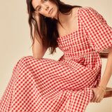 Nobody's Child Red Gingham Nova Midi Dress