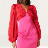 Never Fully Dressed Red & Pink Mini Louella Dress