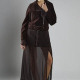 Glamorous Rich Brown Biker Long Sleeve Jacket