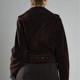 Glamorous Rich Brown Biker Long Sleeve Jacket