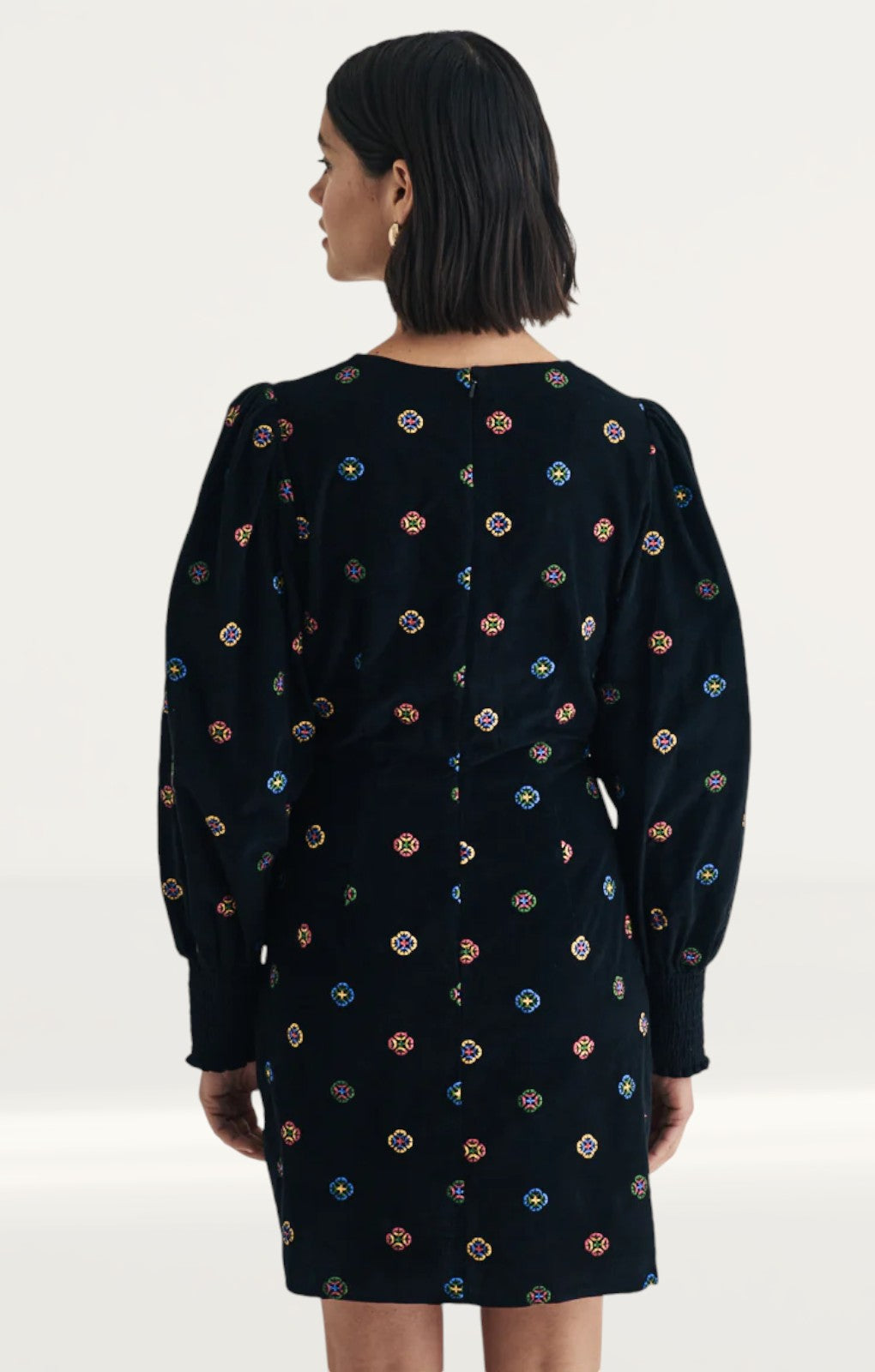 Nobody's Child Black Cord Embroidered Rigga Mini Dress