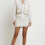 River Island Cream Trophy Blazer and Skirt Co-ord