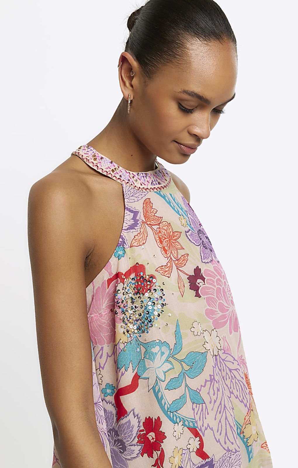 River Island Light Pink Moroccan Print Top