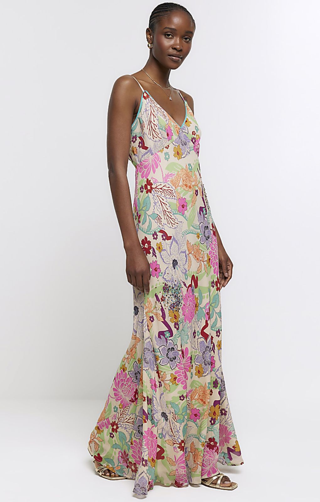 River Island Light Pink Morrocan Slip Dress