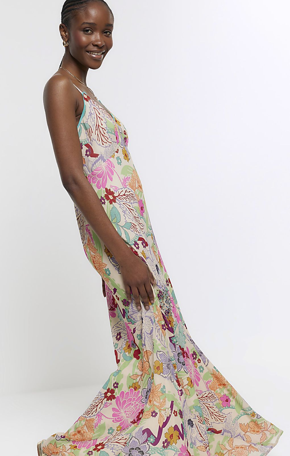 River Island Light Pink Morrocan Slip Dress