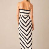 Ro&Zo Penelope Stripe Bandeau Wrap Dress