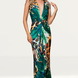 Roserry Mallorca Sleeveless Jersey Maxi Dress In Amazon Print