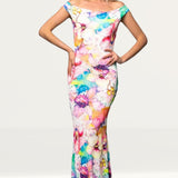 Roserry Venice Maxi Jersey Dress In Provence Print