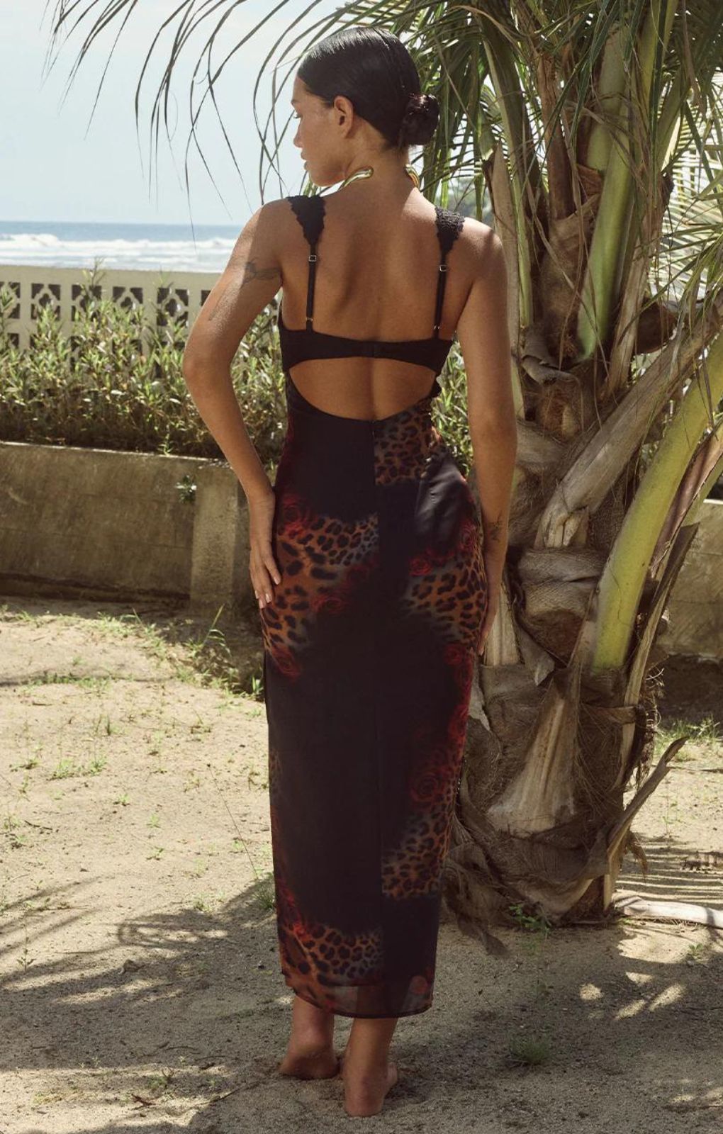 Runaway The Label Dinah Black Leopard Midi Dress