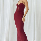 Runaway The Label Merlot Marl Maxi Dress