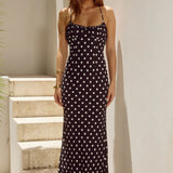 Runaway The Label Monet Maxi Dress - Black Polka