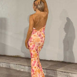 Runaway The Label Orange Floral Marlini Maxi Dress