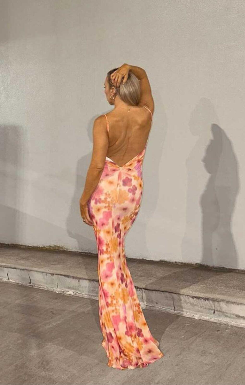 Runaway The Label Orange Floral Marlini Maxi Dress