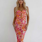 Runaway The Label Orange Floral Marlini Maxi Dress