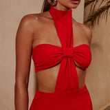 Runaway The Label Red Dani Midi Dress