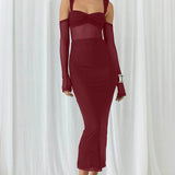 Runaway The Label Wine Lamoura Midi Dress