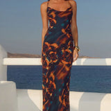 Runaway The Label Bridgette Cowl Cross Back Maxi Dress - Vanilla Orange