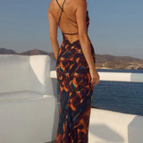 Runaway The Label Bridgette Cowl Cross Back Maxi Dress - Vanilla Orange