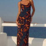 Runaway The Label Bridgette Cowl Cross Back Maxi Dress - Vanilla Orange
