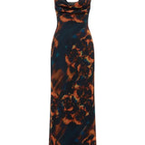 Runaway The Label Bridgette Cowl Cross Back Maxi Dress - Vanilla Orange