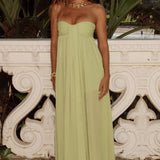 Runaway The Label Jaiyah Strapless Palm Maxi Dress