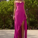 Runaway The Label Jionni Ruffle Maxi Dress - Berry