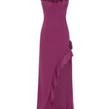 Runaway The Label Jionni Ruffle Maxi Dress - Berry