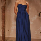 Runaway the Label Kelani Luxe Navy Maxi Dress