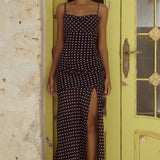 Runaway The Label Kyleah Black and White Spot Maxi Dress