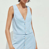 Seven Wonders Stella Vest in Sky Blue
