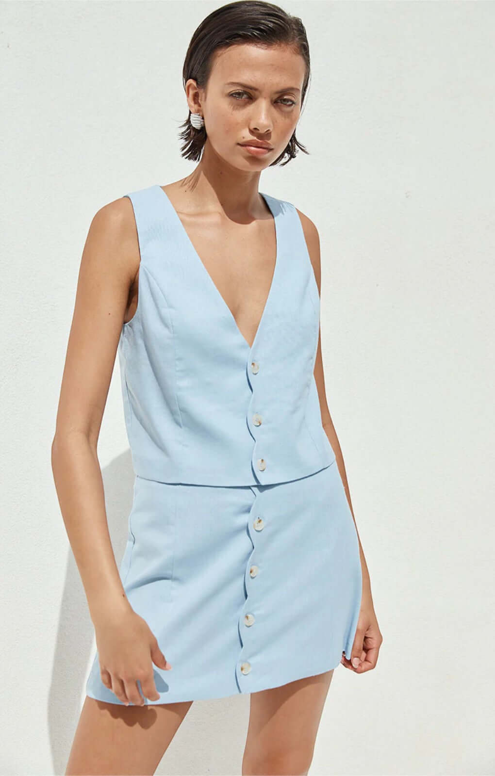 Seven Wonders Stella Vest in Sky Blue