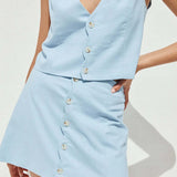 Seven Wonders Stella Mini Skirt in Sky Blue