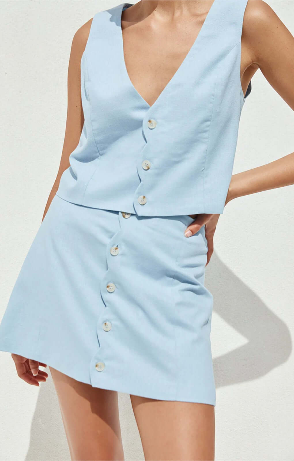 Seven Wonders Stella Mini Skirt in Sky Blue