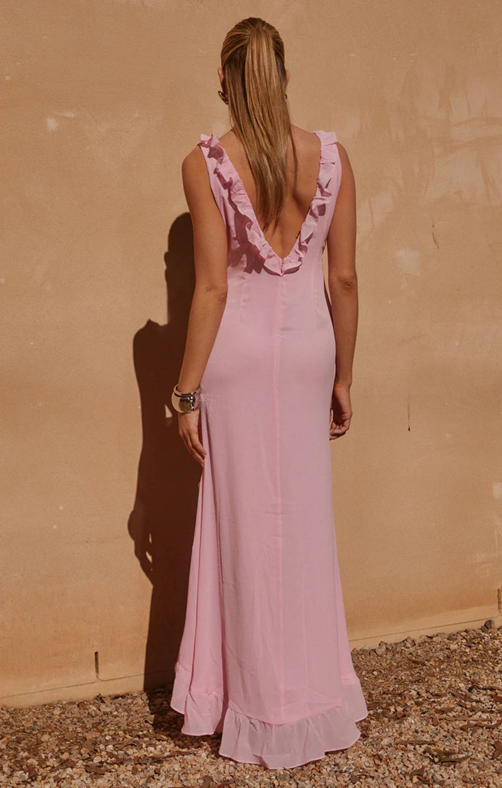 Runaway The Label Suzannah Pale Pink Maxi Dress