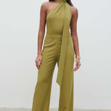 Pretty Lavish Sapphire Scarf Olive Jumpsuit