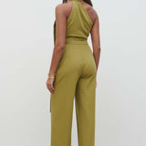 Pretty Lavish Sapphire Scarf Olive Jumpsuit