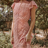 Saylor Rouen Crochet Lace Midi Dress