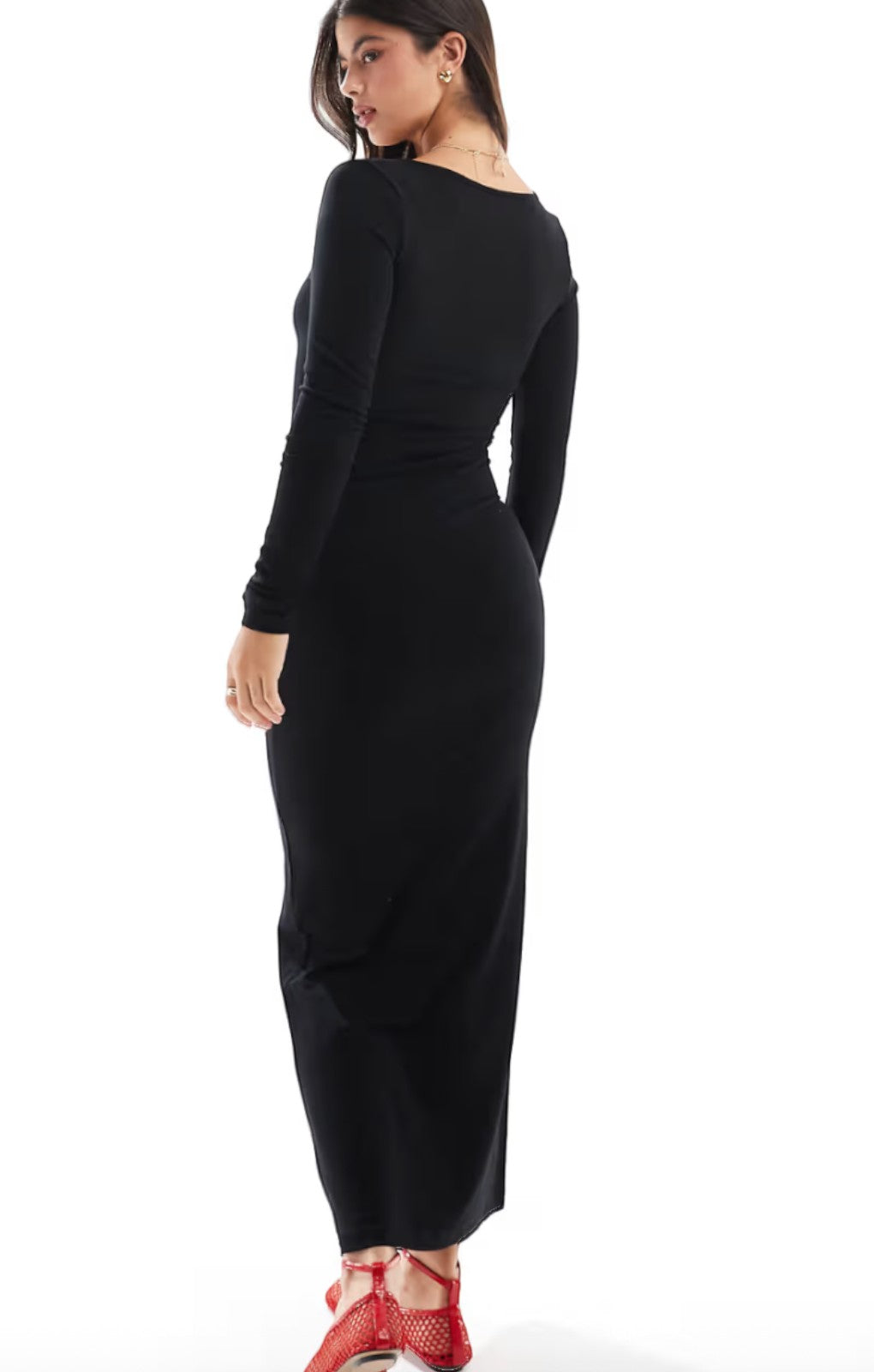 Ebay Only  Miss Selfridge Petite Long Sleeve Scoop Neck Maxi Dress In Black UK 6 – tops by Miss Selfridge, available to rent from Hirestreet
