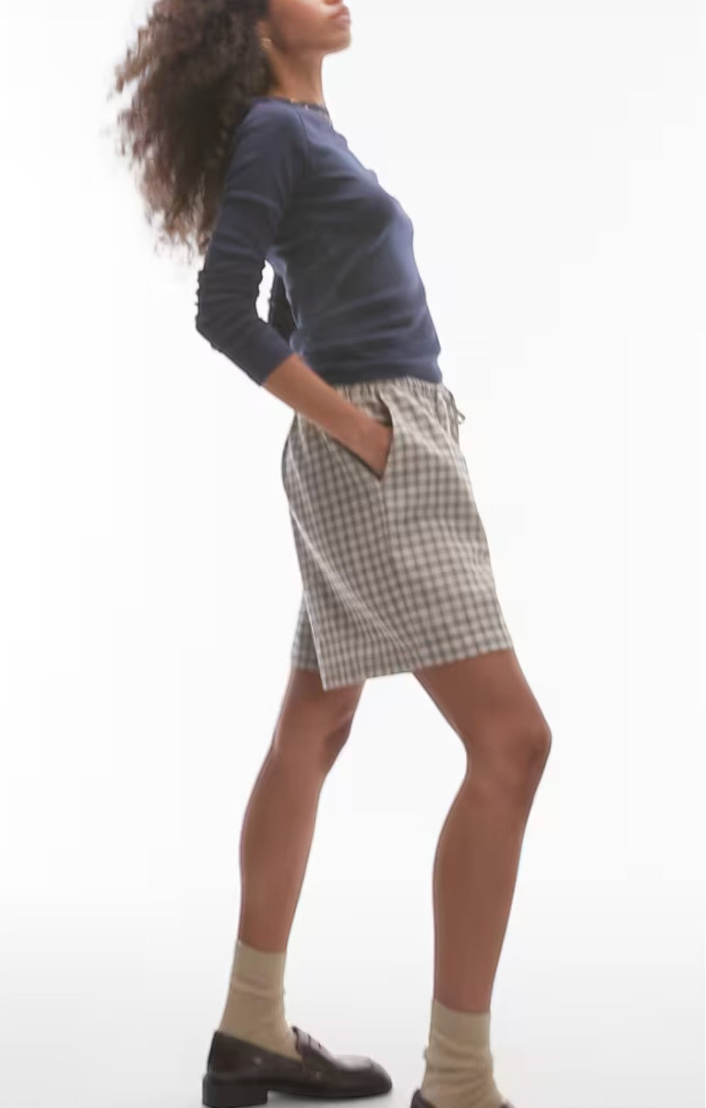 Ebay Only  Topshop Long Sleeve Everyday Tee In Navy UK M – tops by Topshop, available to rent from Hirestreet