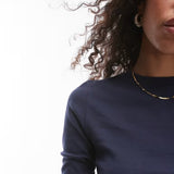 Ebay Only  Topshop Long Sleeve Everyday Tee In Navy UK M – tops by Topshop, available to rent from Hirestreet