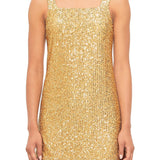 Harmur Sequin Gold Mini Shift Dress