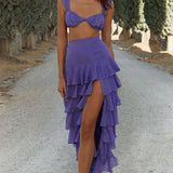 Seven Wonders Melina Purple Tiered Maxi Set