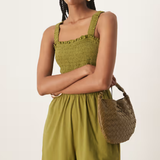 Nobody's Child Shirred Bodice Jumpsuit Green