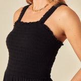 Nobody's Child Shirred Bodice Jumpsuit Black